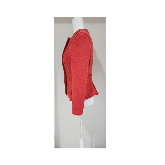 Zara Basics Orange Wool Blend Peplum Blazer Women Size S - Picture 3 of 5